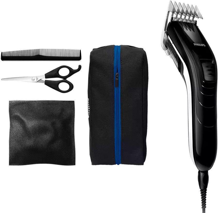 Машинка для стрижки Philips QC5115/16 barber kit черный/серебристый (насадок в компл:1шт)