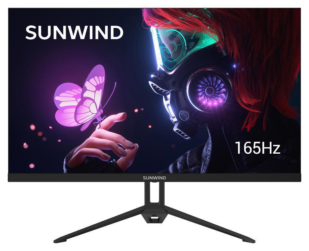 Монитор SunWind 23.8" SUN-M24BA107 черный IPS LED 3ms 16:9 HDMI матовая 300cd 178гр/178гр 1920x1080 165Hz G-Sync DP FHD 2.9кг