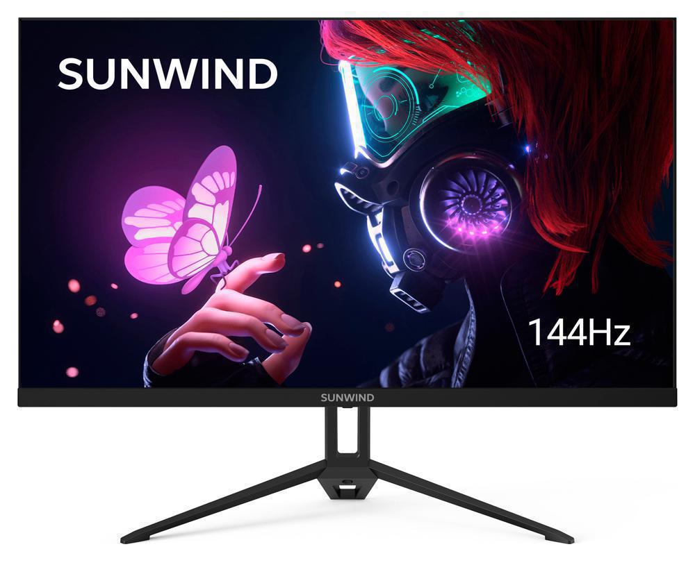 Монитор SunWind 27" SUN-M27BA108 черный IPS 16:9 HDMI матовая 280cd 178гр/178гр 2560x1440 144Hz G-Sync DP FHD 4.2кг