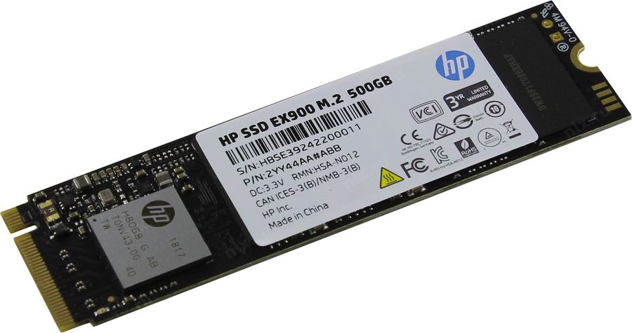 Накопитель SSD HP PCIe 3.0 x4 500GB 2YY44AA#ABB EX900 M.2 2280