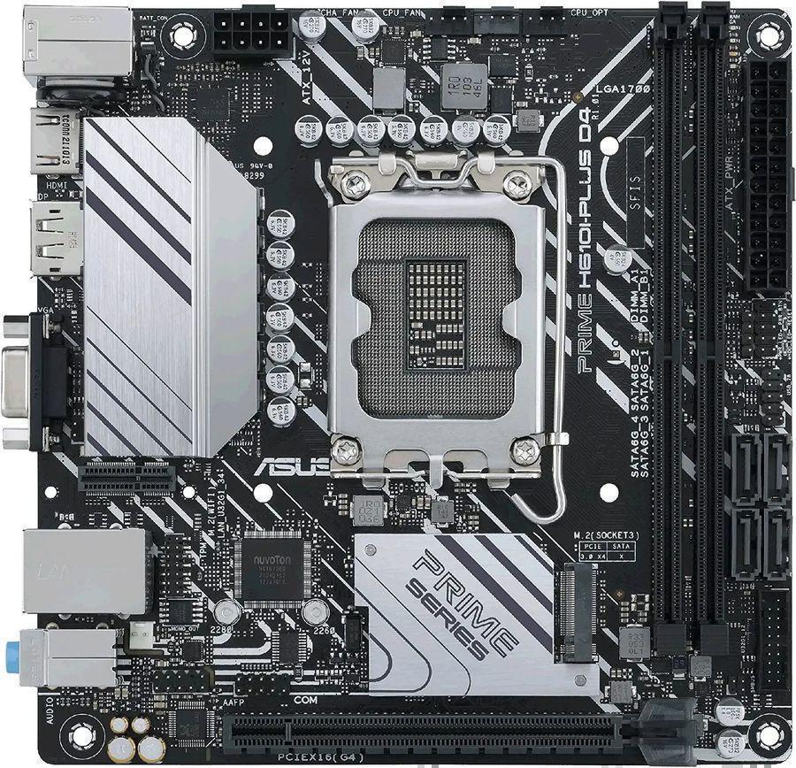 Материнская плата Asus PRIME H610I-PLUS D4-CSM Soc-1700 Intel H610 2xDDR4 mini-ITX AC`97 8ch(7.1) GbLAN+VGA+HDMI+DP