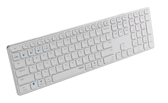 Клавиатура Rapoo E9800M белый USB беспроводная BT/Radio slim Multimedia для ноутбука (14518)