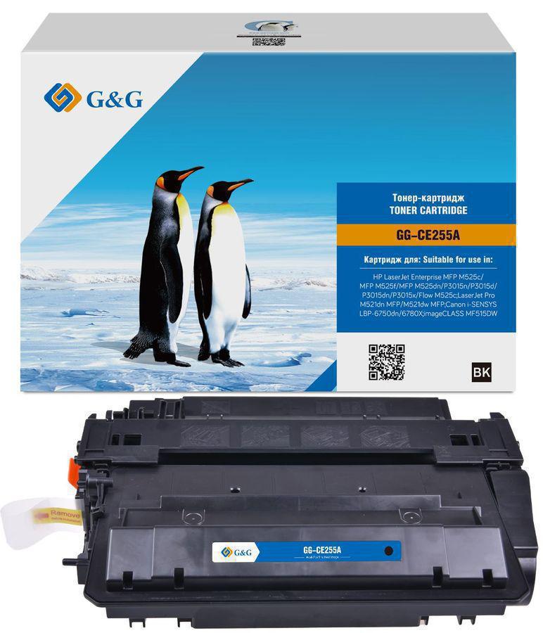 Картридж лазерный G&G GG-CE255A черный (6000стр.) для HP LJ Enterprise MFP M525c/P3015n/LJ Pro M521dn MFP/M521dw MFP