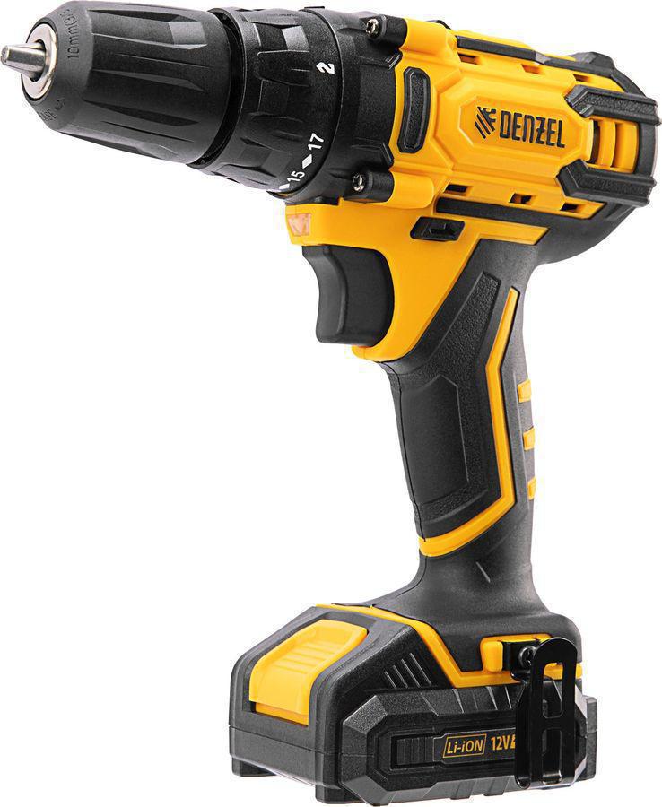 Дрель-шуруповерт Denzel CDL-12-02BM аккум. патрон:быстрозажимной (кейс в комплекте) (26105)