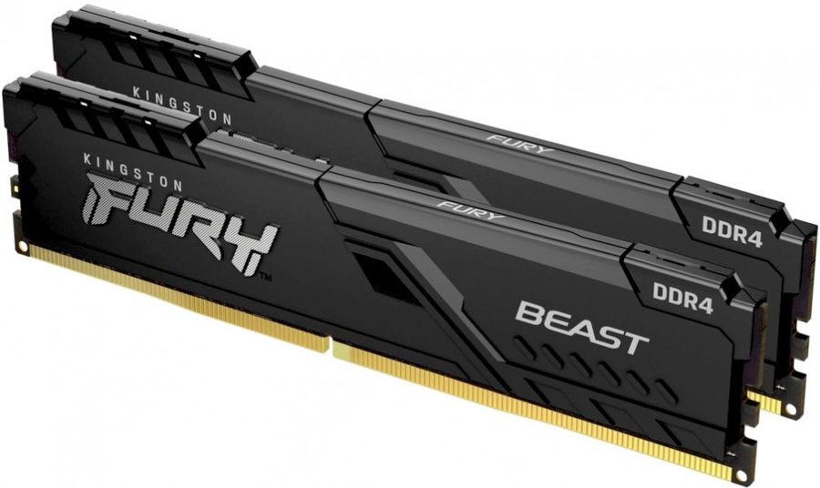 Память DDR4 2x8Gb 3200MHz Kingston KF432C16BBK2/16-SP Fury Beast Black RTL Gaming PC4-25600 CL16 DIMM 288-pin 1.35В kit dual rank с радиатором Ret