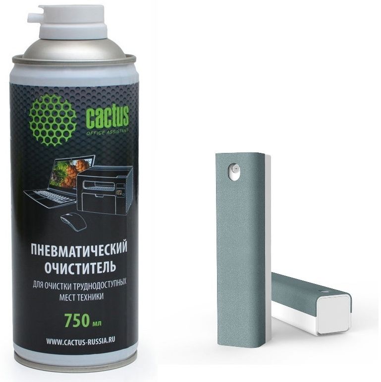 Чистящий набор (салфетка + спрей + очиститель) Cactus CS-AIR750 для очистки техники 750мл