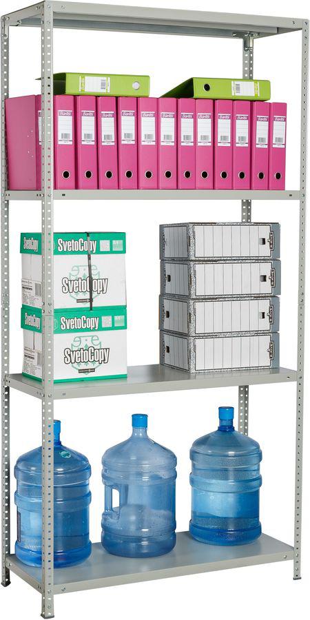 Стеллаж Практик MS Standart 200KD/100x50/4 пол.:4 разборная 2000x1000x500мм серый (S24099245402)