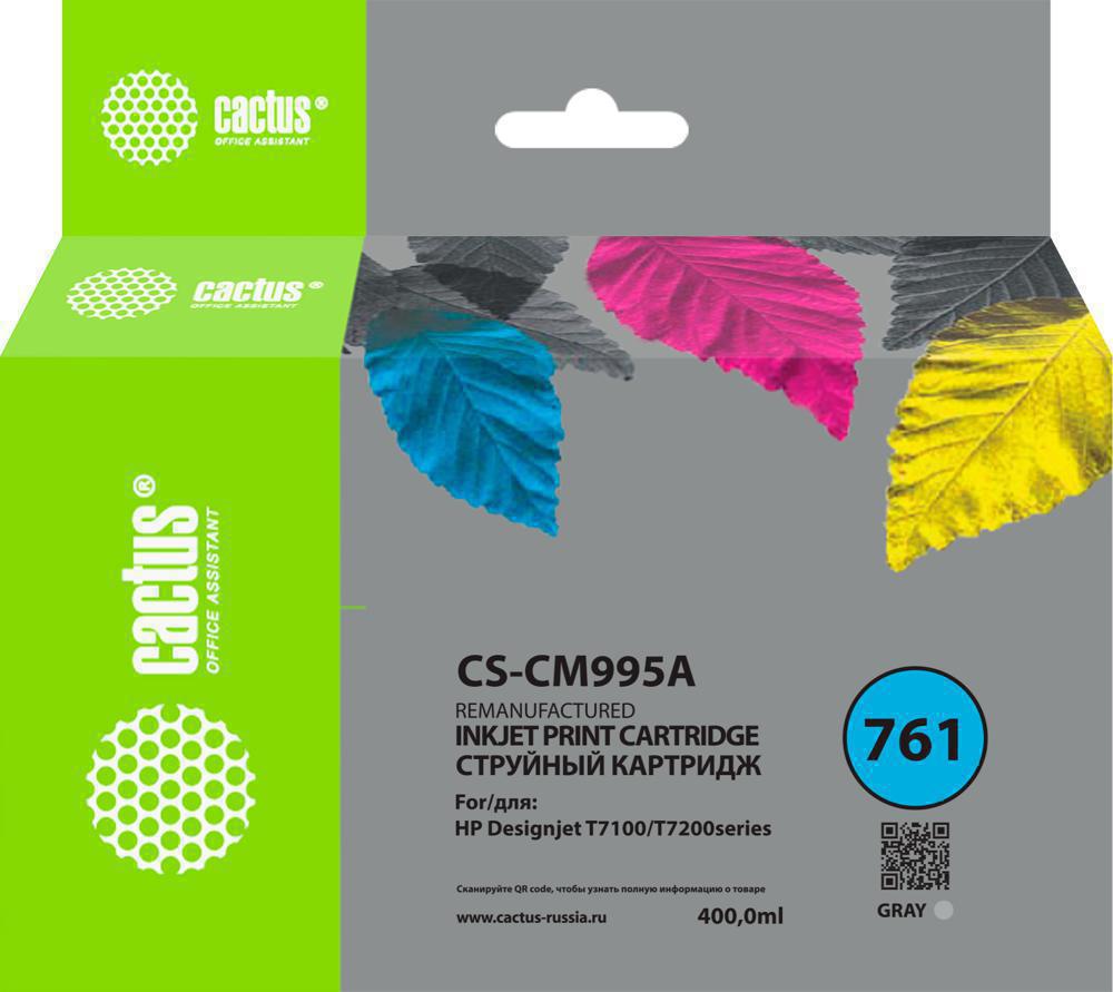 Картридж струйный Cactus CS-CM995A №761 серый (400мл) для HP DesignJet T7100/Т7200