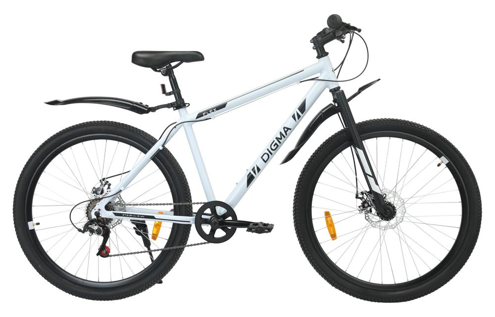 Велосипед Digma Flex горный рам.:18" кол.:27.5" белый 15кг (FLEX-27.5/20-AL-R-WH)