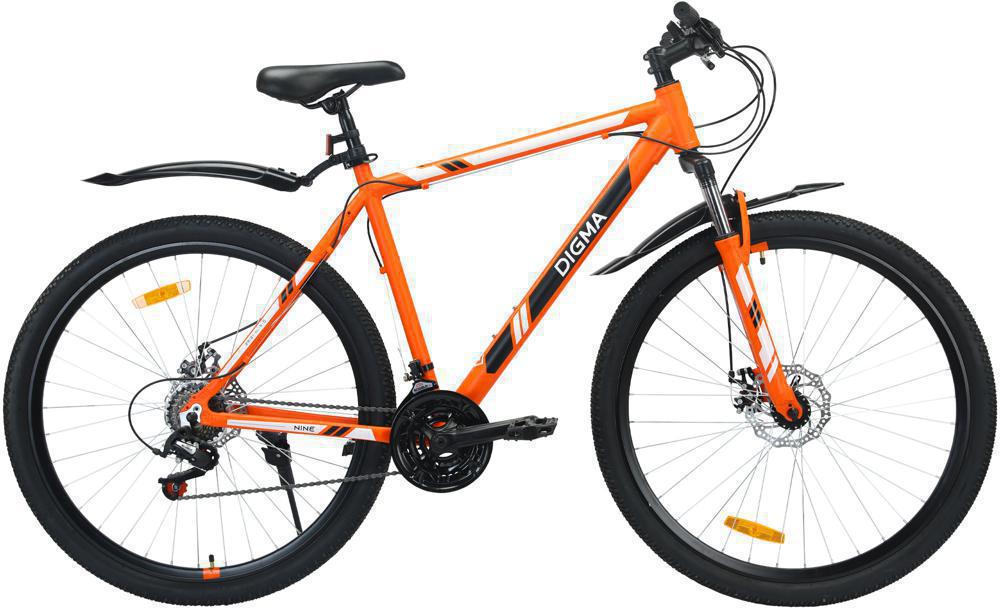 Велосипед Digma Nine горный рам.:21" кол.:29" оранжевый 15.44кг (NINE-29/21-AL-S-O)
