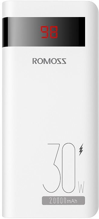 Мобильный аккумулятор Romoss Sense 6PS Pro 20000mAh 3A QC PD 2xUSB белый
