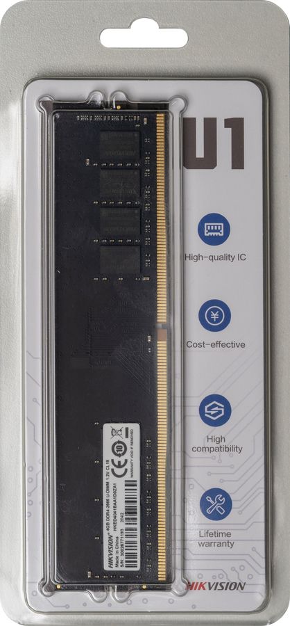 Память DDR4 4Gb 2666MHz Hikvision HKED4041BAA1D0ZA1/4G RTL PC4-21300 CL19 DIMM 288-pin 1.2В Ret