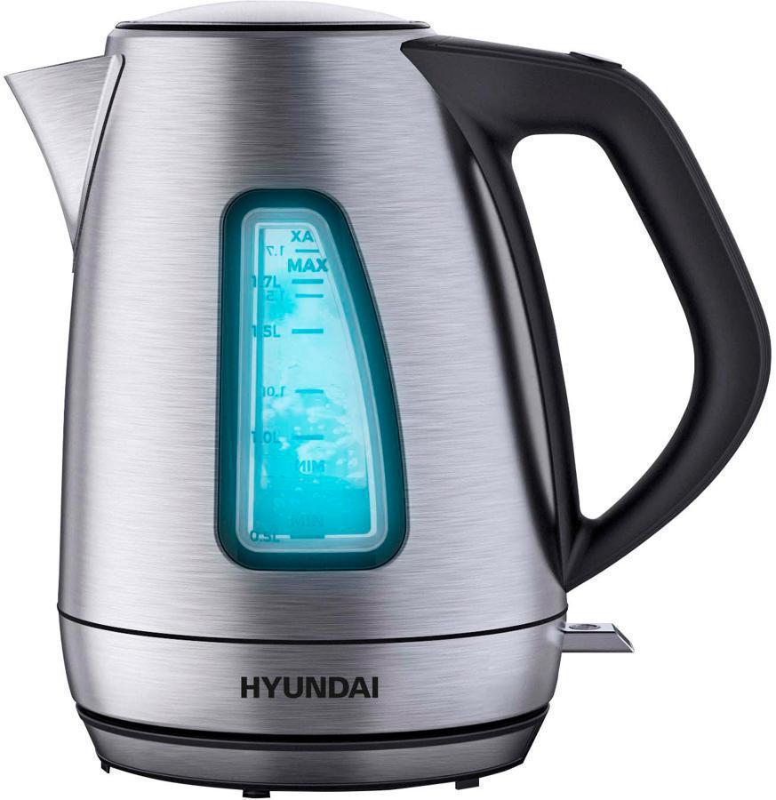 Чайник электрический Hyundai HYK-S3609 1.7л. 2000Вт серебристый/черный корпус: металл
