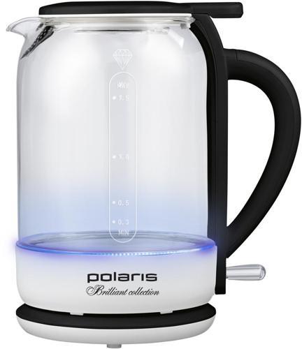 Чайник электрический Polaris PWK 1753CGL 1.5л. 1950Вт белый/черный корпус: стекло/пластик