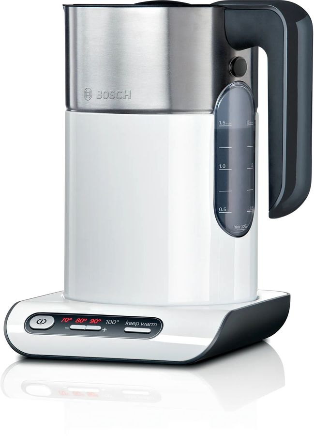 Чайник электрический Bosch TWK8611P 1.5л. 2400Вт белый/серебристый корпус: металл/пластик