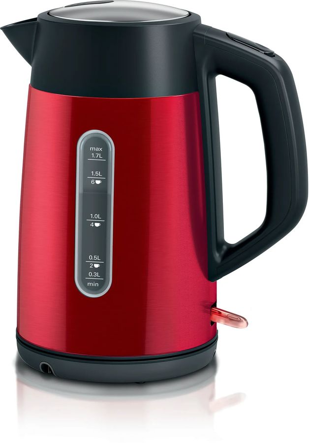 Чайник электрический Bosch TWK4P434 1.7л. красный корпус: металл/пластик