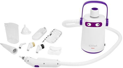 Пароочиститель ручной Kitfort КТ-9109-1 1000Вт белый/фиолетовый