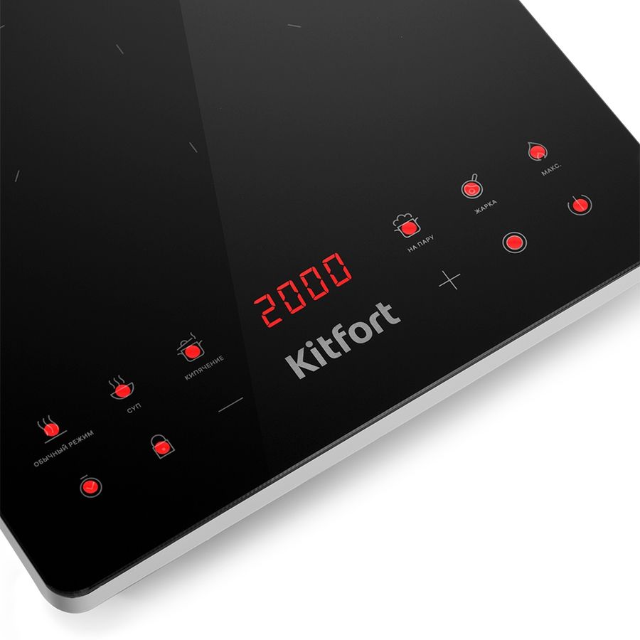 Плита Инфракрасная Kitfort КТ-140 черный/серебристый стеклокерамика (настольная)