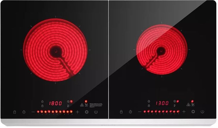 Плита Инфракрасная Kitfort КТ-147 черный/серебристый стеклокерамика (настольная)