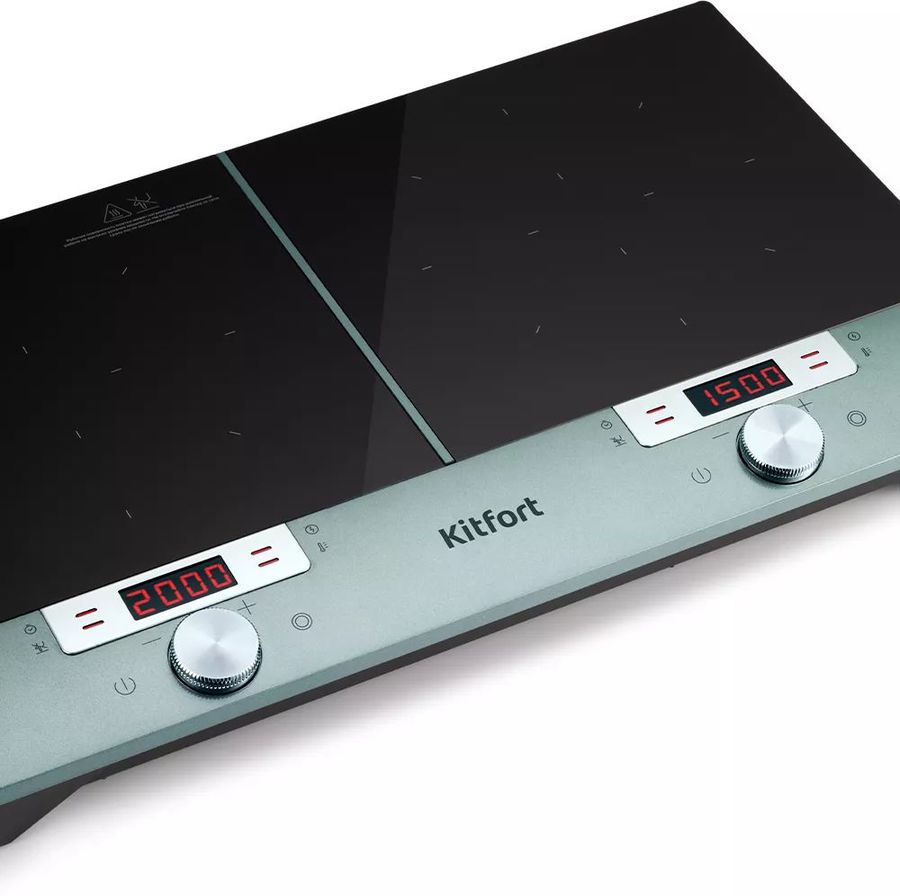 Плита Инфракрасная Kitfort КТ-155 черный/серебристый стеклокерамика (настольная)