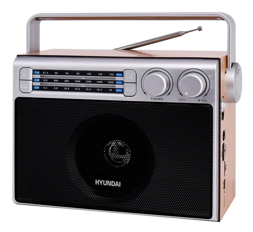 Радиоприемник настольный Hyundai H-SRS105 коричневый USB SD/microSD