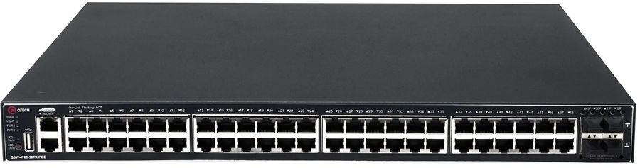 Коммутатор QTech QSW-4700-52TX-POE (L3) 48x1Гбит/с 4SFP+ 48PoE 370W управляемый