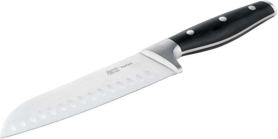 Нож Tefal Jamie Oliver K2671844 (2100122780) стальной сантоку лезв.180мм черный