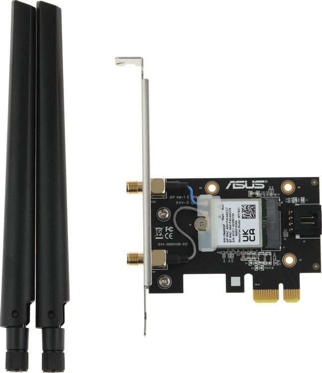 Сетевой адаптер Wi-Fi + Bluetooth Asus PCE-AX1800 AX1800 PCI Express (ант.внеш.съем) 2ант.