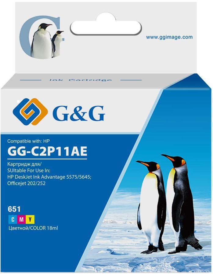 Картридж струйный G&G GG-C2P11AE 651 многоцветный (18мл) для HP DeskJet 5575/5645