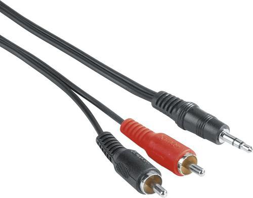 Кабель аудио Hama H-205106 Jack 3.5 (f)/2хRCA (f) 2м. черный (уп.:1шт) (00205106)
