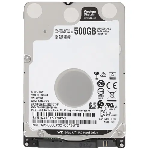 Жесткий диск WD SATA-III 500Gb WD5000LPSX Notebook Black (7200rpm) 64Mb 2.5"