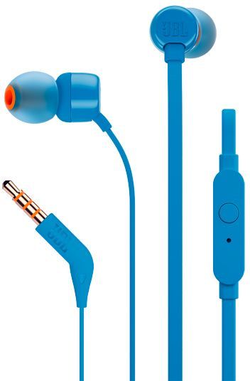 Гарнитура вкладыши JBL Tune 110 1.2м синий проводные в ушной раковине (JBLT110BLUE)
