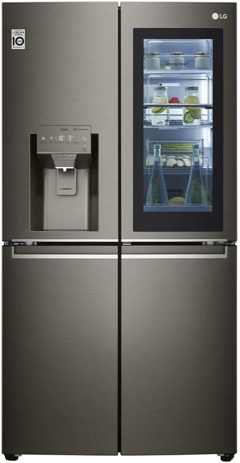 Холодильник LG GR-X24FMKBL 3-хкамерн. черный мат. линейный инверторный