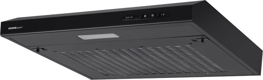 Вытяжка козырьковая HomsAir Horizontal 50 черный управление: ползунковое (1 мотор)