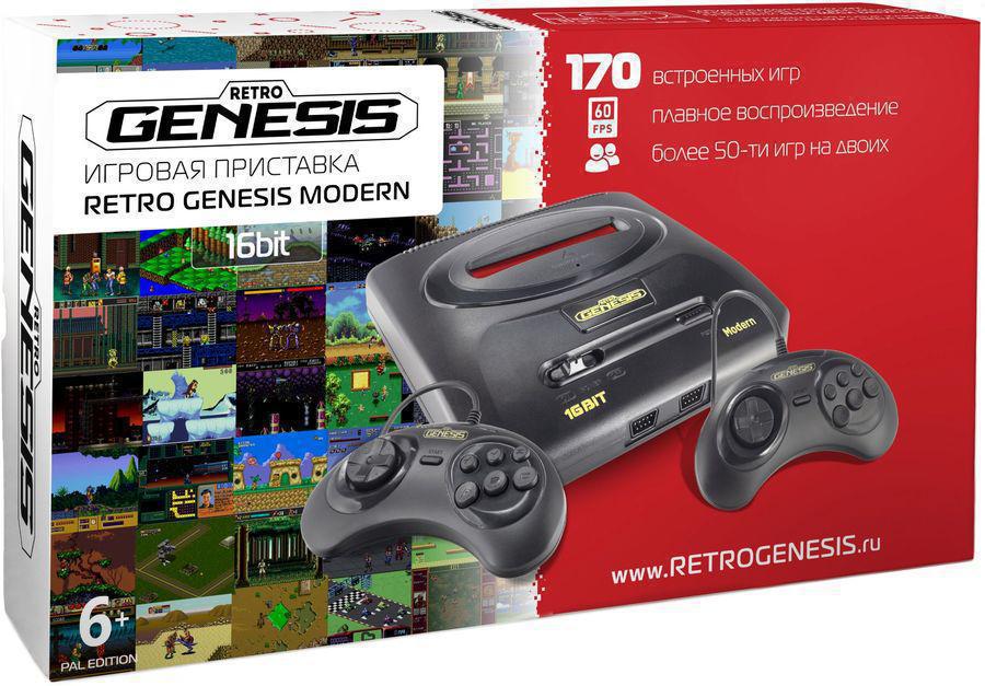 Игровая консоль Retro Genesis Modern PAL Edition черный в комплекте: 170 игр