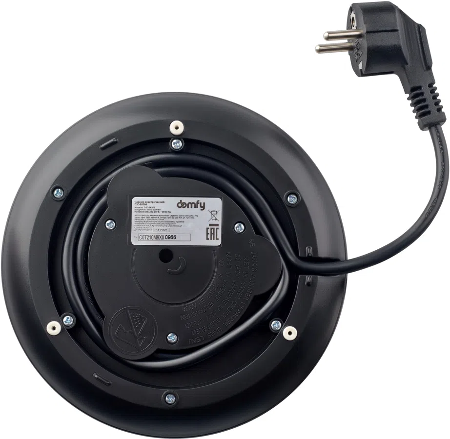 Чайник электрический Domfy DSC-EK506 1.7л. 2200Вт красный/черный корпус: металл/пластик