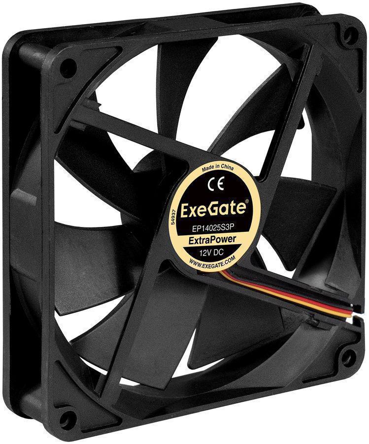 Вентилятор для корпуса Exegate EX241638RUS 140х140x25 черный 3-pin 31дБ OEM