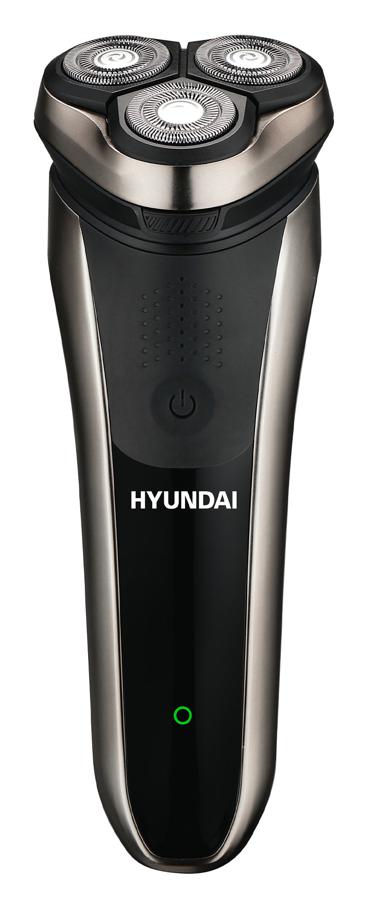 Бритва роторная Hyundai H-SH8081 реж.эл.:3 питан.:аккум. черный/золотистый