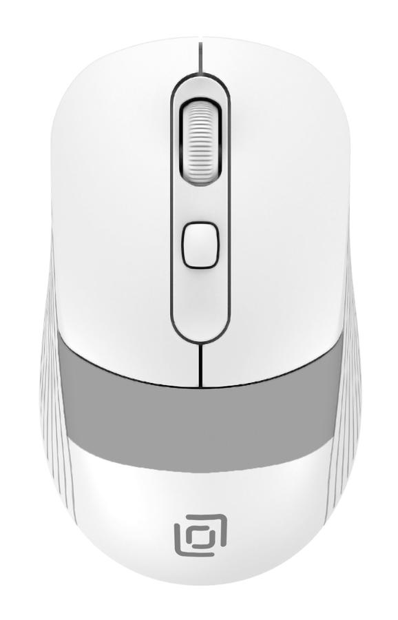 Мышь Оклик 310MW белый/синий оптическая (3200dpi) беспроводная USB для ноутбука (3but)