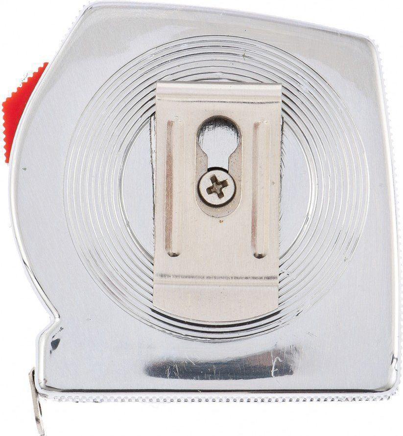 Рулетка строительная Matrix Chrom дл.полотна 3м изм.шкала в см зацеп простой серый (31036)