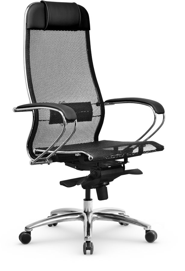 Кресло Метта Samurai S-1.04 MPES экокожа/сетка с подголов. крестов. металл хром