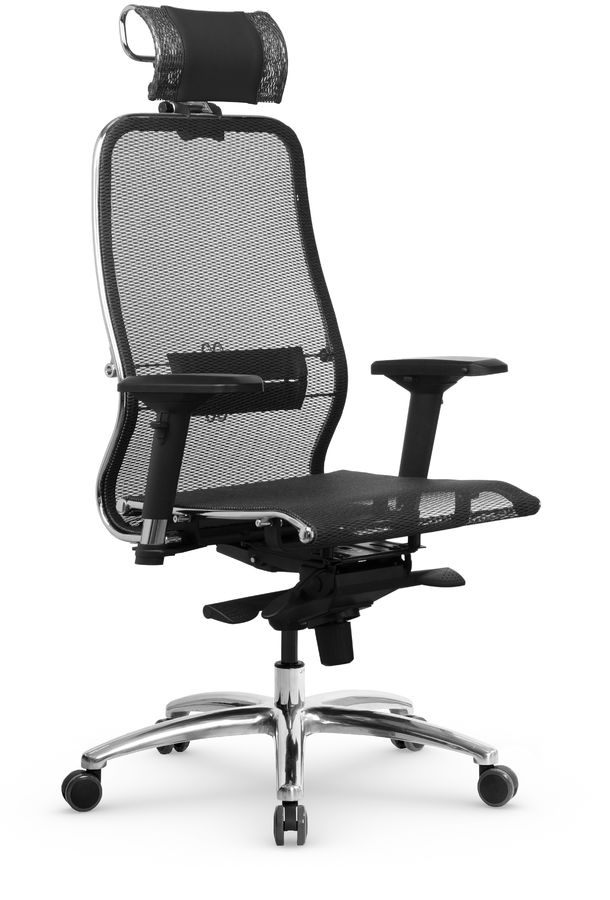 Кресло Метта Samurai S-3.04 MPES экокожа/сетка с подголов. крестов. металл хром