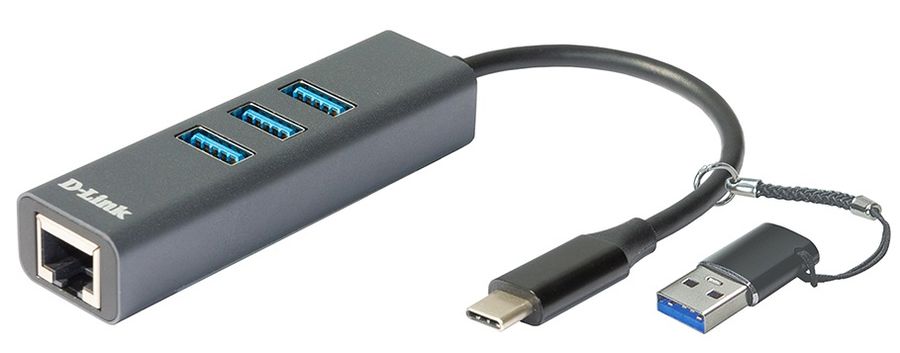 Разветвитель USB 3.0 D-Link DUB-2332 3порт. черный (DUB-2332/A1A)