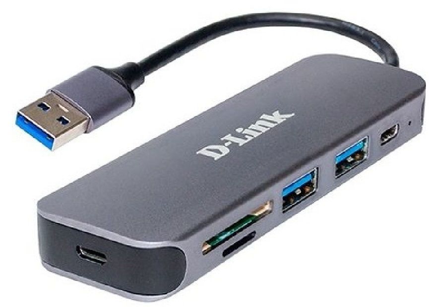Разветвитель USB 3.0 D-Link DUB-1325/A2A 2порт. серый