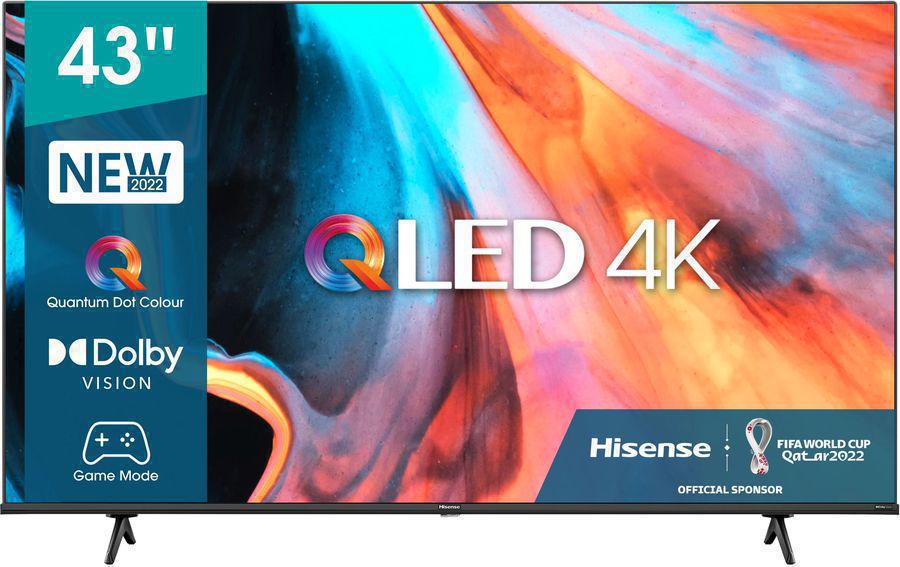Телевизор QLED Hisense 43" 43E7HQ Frameless черный 4K Ultra HD 60Hz DVB-T DVB-T2 DVB-C DVB-S DVB-S2 WiFi Smart TV (RUS)