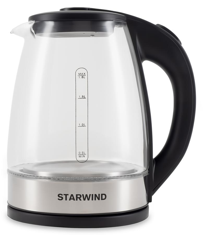Чайник электрический Starwind SKG2775 1.7л. 1700Вт черный (корпус: стекло)