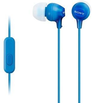 Гарнитура внутриканальные Sony MDR-EX15AP 1.2м голубой проводные в ушной раковине (MDR-EX15APLI)