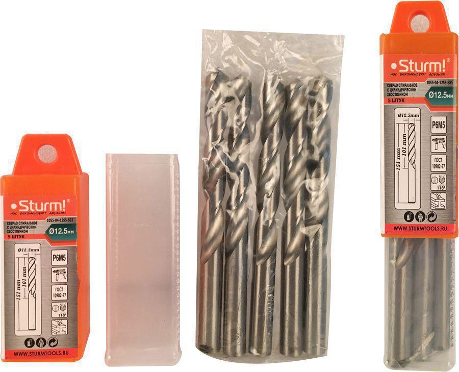 Сверло Sturm! 1055-04-12S5-SS5 по металлу Д=12.5мм Дл=151мм (1пред.) для шуруповертов/дрелей