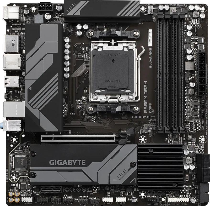 Материнская плата Gigabyte B650M DS3H SocketAM5 AMD B650 4xDDR5 mATX AC`97 8ch(7.1) 2.5Gg RAID+HDMI+DP