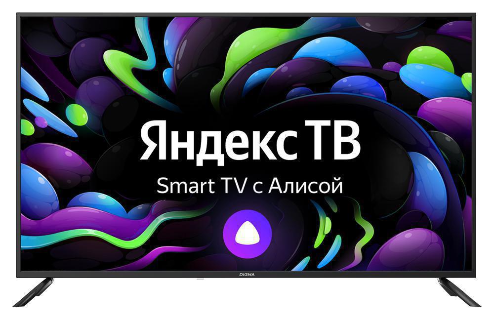Телевизор LED Digma 50" DM-LED50UBB31 Яндекс.ТВ черный 4K Ultra HD 60Hz DVB-T DVB-T2 DVB-C DVB-S DVB-S2 USB WiFi Smart TV